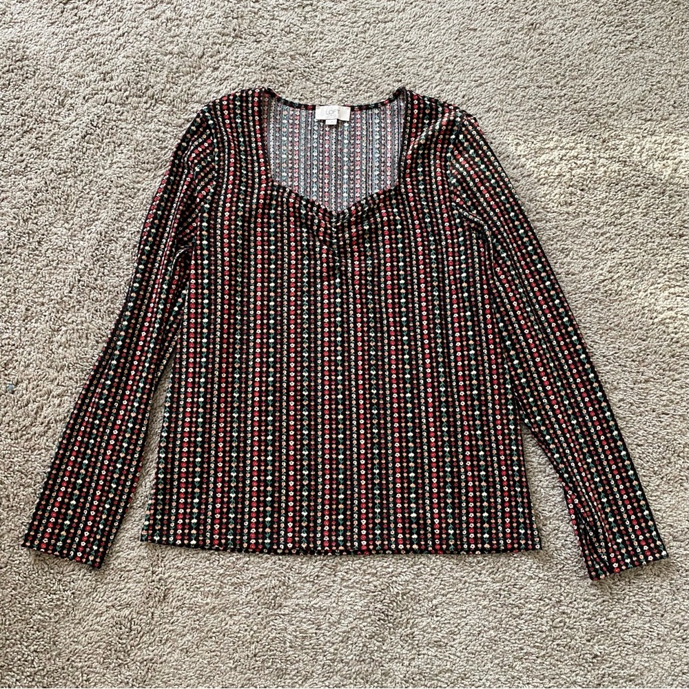 LOFT Outlet Size L Long Sleeve Blouse